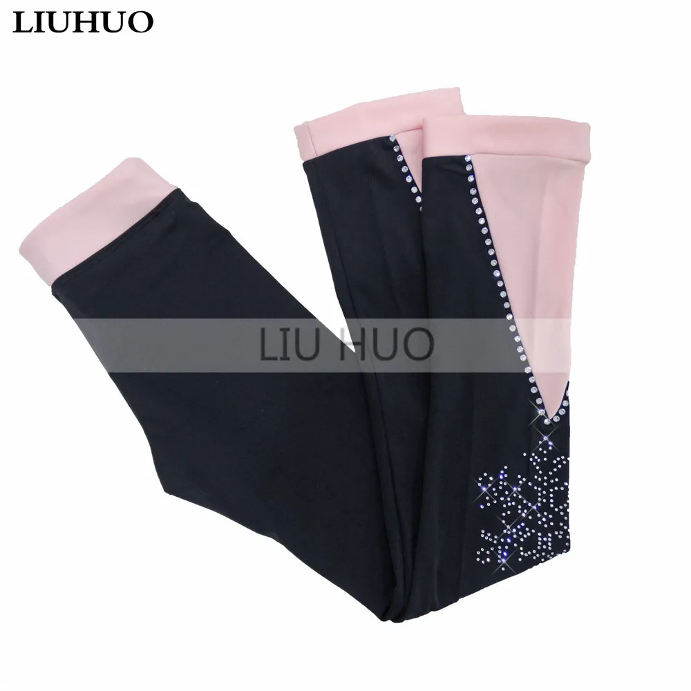 LIUHUO Ice Figure Skating Dress Suits Jacket Pants Trousers Girl Women Tights Training Wear Stretch FabricsPink Dance Top Kid