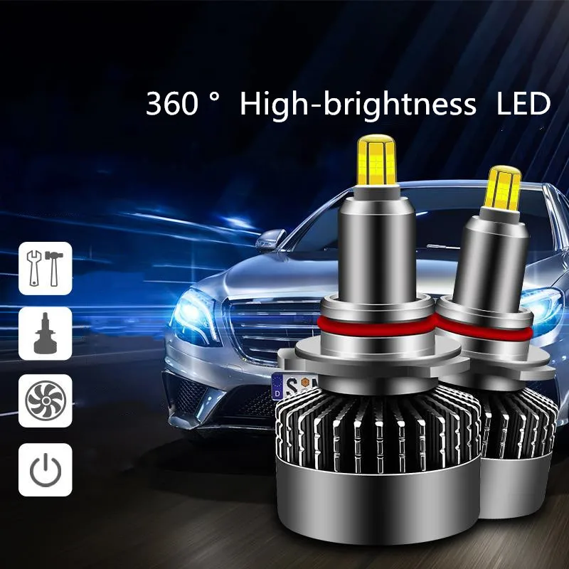 2Pcs Six-side Illuminate Led Fog Lamp 360 Degree 3D Car Headlight  12V 100w auto headlight with LED  high power chips Bulb