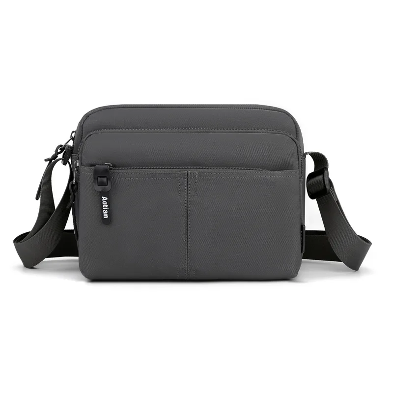 Classic Simple Quality Shoulder Bags Men Blue Messenger Pockets Light Layers Minimalism Style Crossbody Bags Multifunction 2023