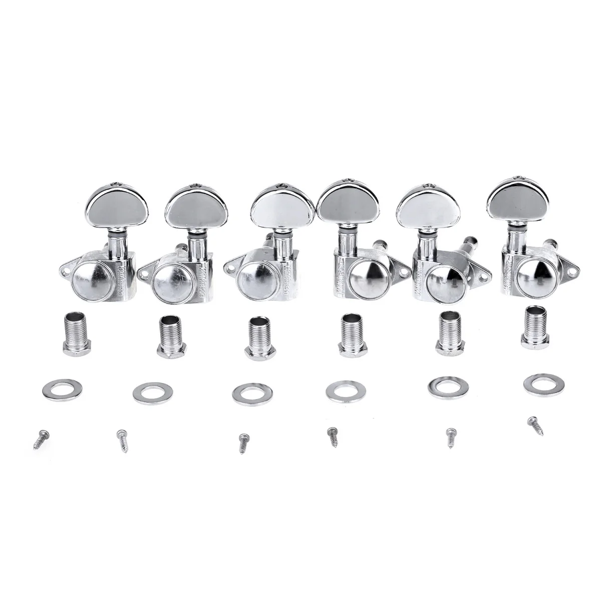 Wilkinson 3R3L Roto Style Sealed Guitar Tuners Machine Heads Tuning Pegs Keys Set for Gibson or Epiphone Les Paul, Chrome