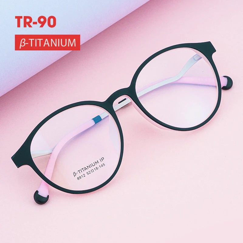 

KatKani New Retro Round Titanium Eyeglasses Frame Men And Women Ultralight TR90 Myopia Optical Prescription Glasses Frame 8912ZY