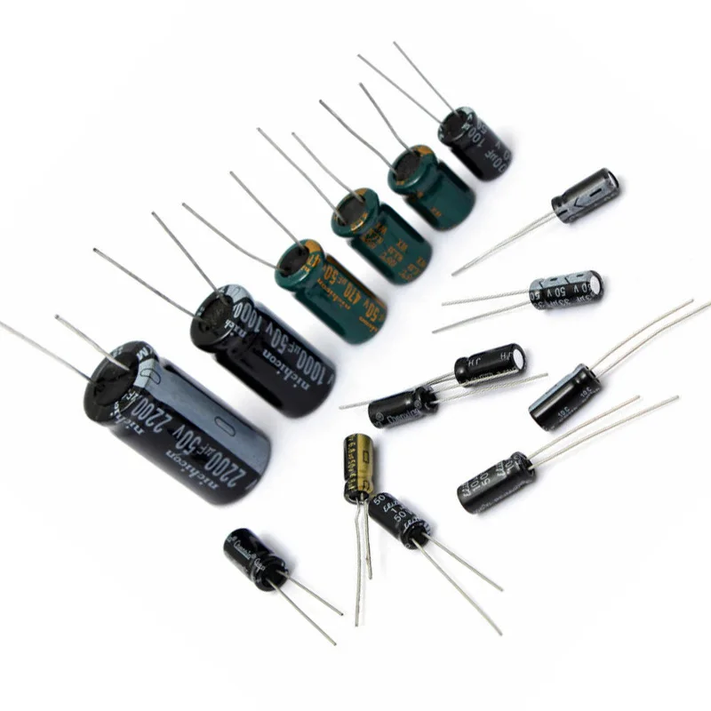 Kit de condensadores electrolíticos, 15 valores, 50v, 1uF-120 uF, 2200 unids/lote