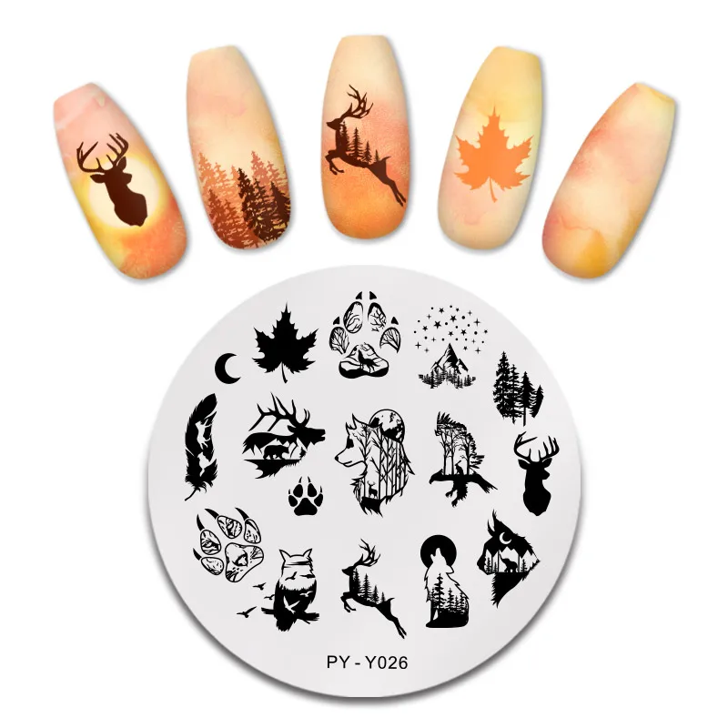 PICT YOU – plaque d'estampage pour ongles, pochoir en acier inoxydable, pour Art de manucure et de pédicure, motif à rayures géométriques, idéal pour le Festival de noël