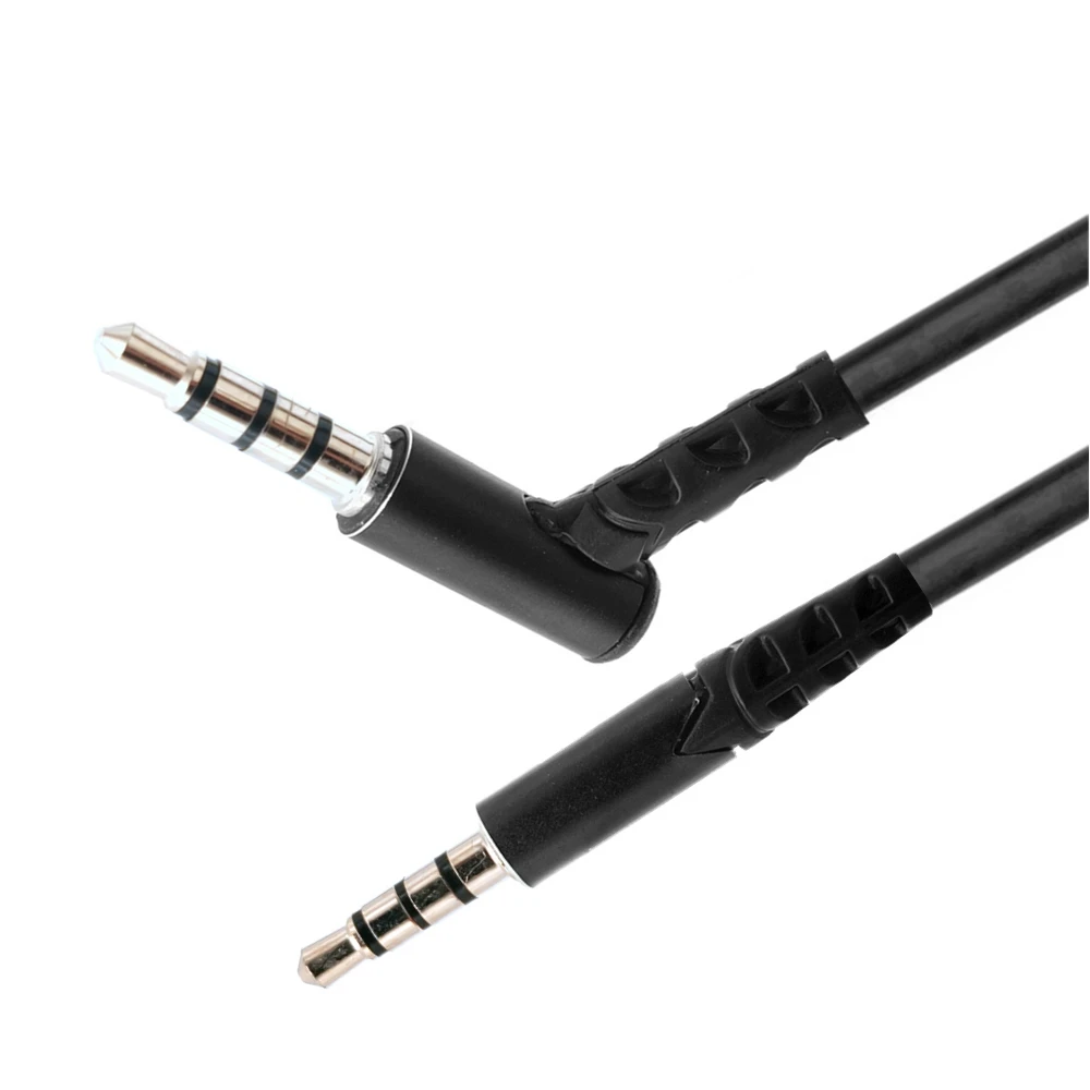 1x3,5mm 4pole Männlichen zu 3,5mm 4pole Männlichen Rechtwinkligen Stereo Audio Flache Draht M /M Verlängerung Stecker Kabel 1M