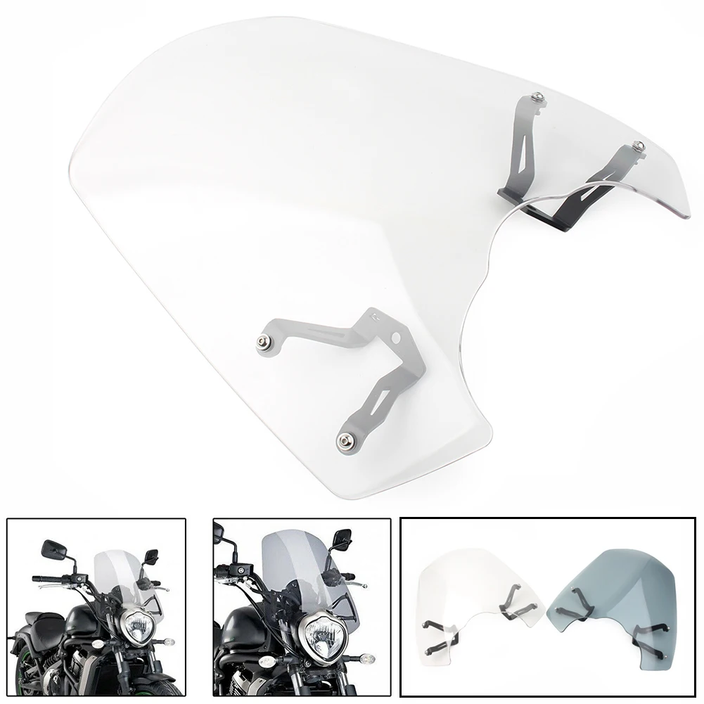 Motorbike ABS Windshield Windscreen Cover W/ Bracket For Kawasaki Vulcan S650 2015 2016 2017 2018 2019 2020 2021 2022 2023