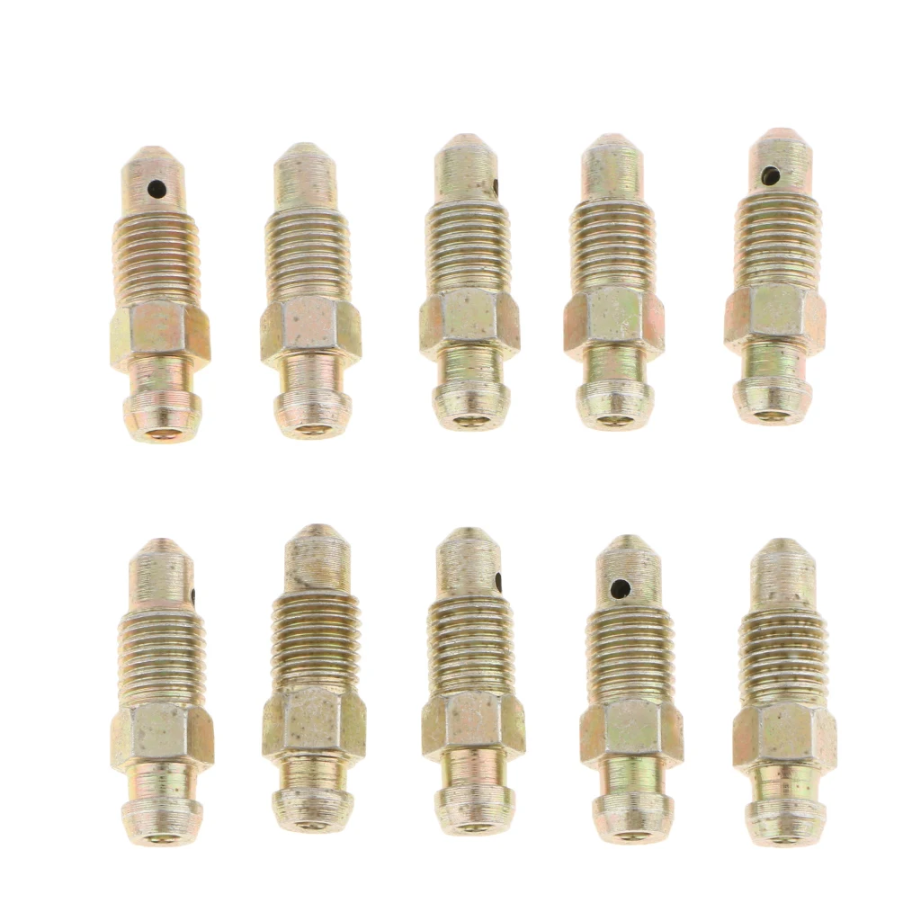 10Pieces Metal 26mm Brake Bleeder Screws M8*1mm for Car Motorcycle