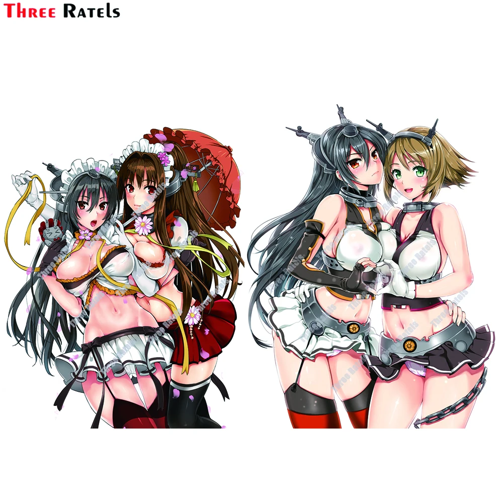 Drie Ratels E208 Nagato Rensouhou Chan En Yamato Kantai Collection Car Stickers Decal Leuke Auto-accessoires Vinyl Materiaal Wat