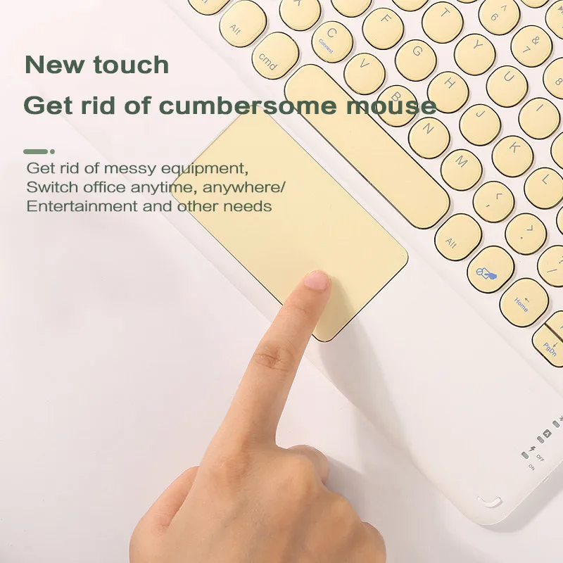 GOOJODOQ Беспроводная Bluetooth клавиатура с тачпадом для iPad Keybaord iPhone Samsung Galaxy Xiaomi Huawei Microsoft Surface HP