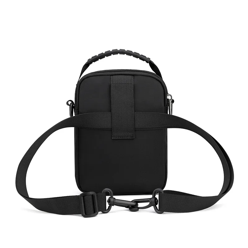 Bolsa multifuncional masculina, bolsa de ombro com camadas de bolsos estilo minimalista, cor sólida, para meninos