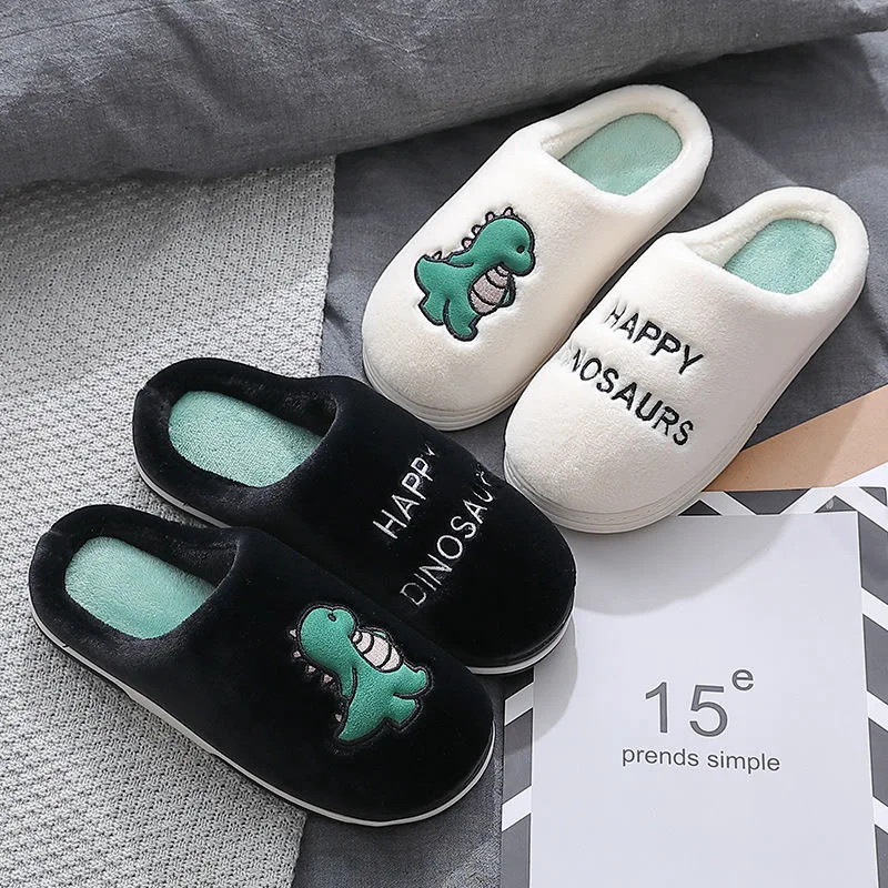 Leuke Thuis Slippers Voor Mannen Comfort Winter Warme Schoenen Cartoon Zachte Winter Vrouwen Slippers Indoor Kamer Slippers Bont Slides Mannen