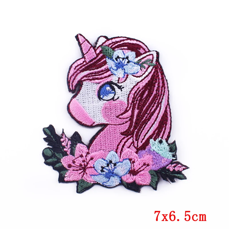 Cute Cartoon Animal Patch Iron On Patches For Clothing Stickers Unicorn Embroidery Patches On Clothes Applique For Clothes Badge