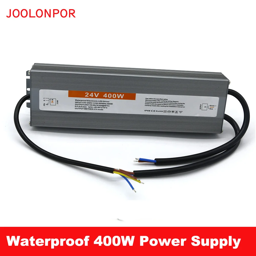 

Waterproof Electronic LED Driver Ac 220V to Dc 24V 16.6A 400W Switching Power Supply IP67 IP68 for Outdoor Lighting