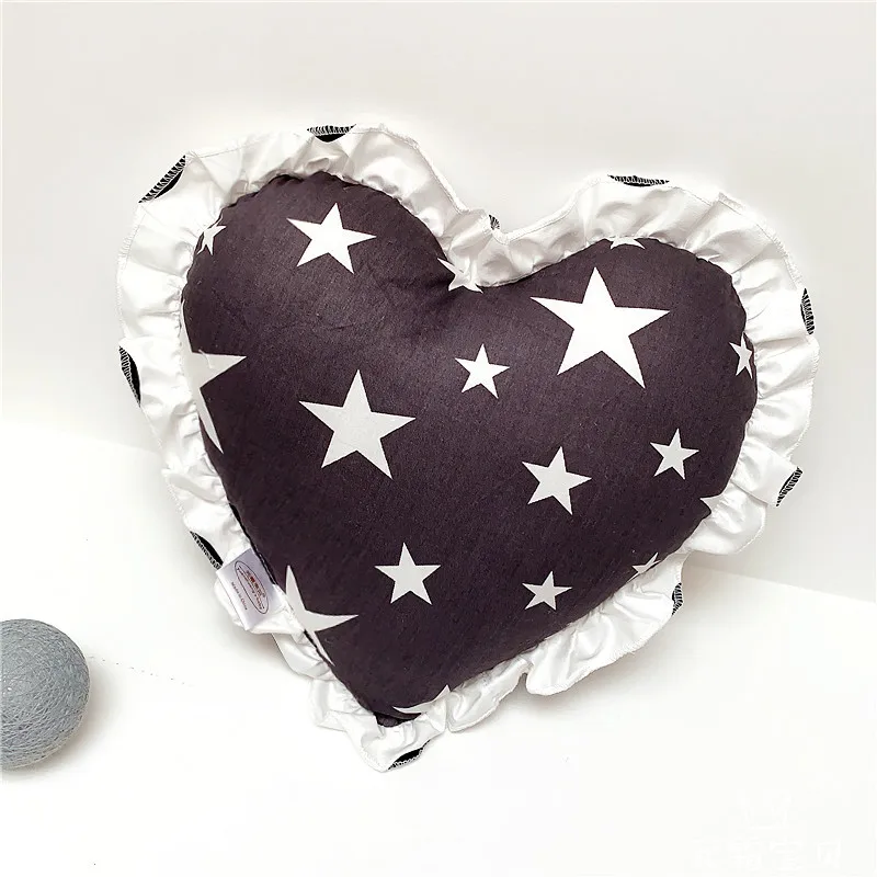 Ins Korean Cute Mini Baby Pillow Anti Bending Small Comfort Pillow Heart-shaped Cushion Children Bed Bedding Set Room Decoration