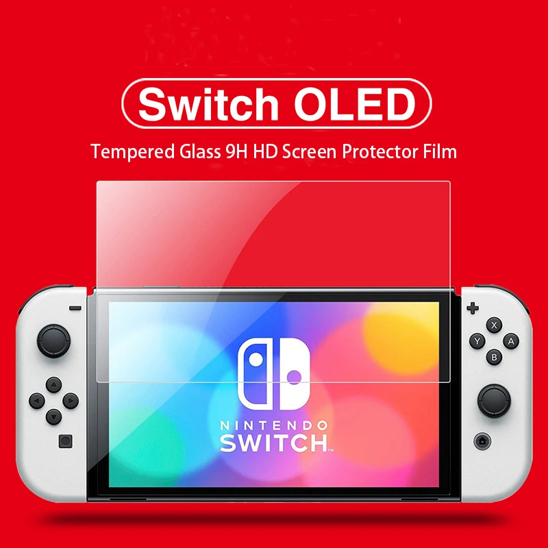 DATA FROG Tempered Glass Screen Protector Compatible-Nintendo Switch OLED Hard Protector Film For Switch OLED Game Console 2023