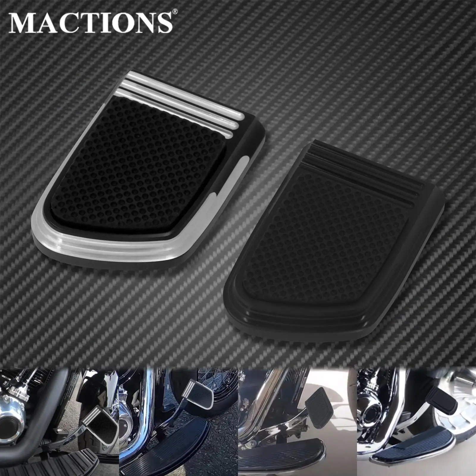 Motorcycle CNC Footpeg Small Brake Pedal Pad Cover Black Chrome For Harley Softail Breakout FLSB FXBR FXBRS 2018 2019 2020