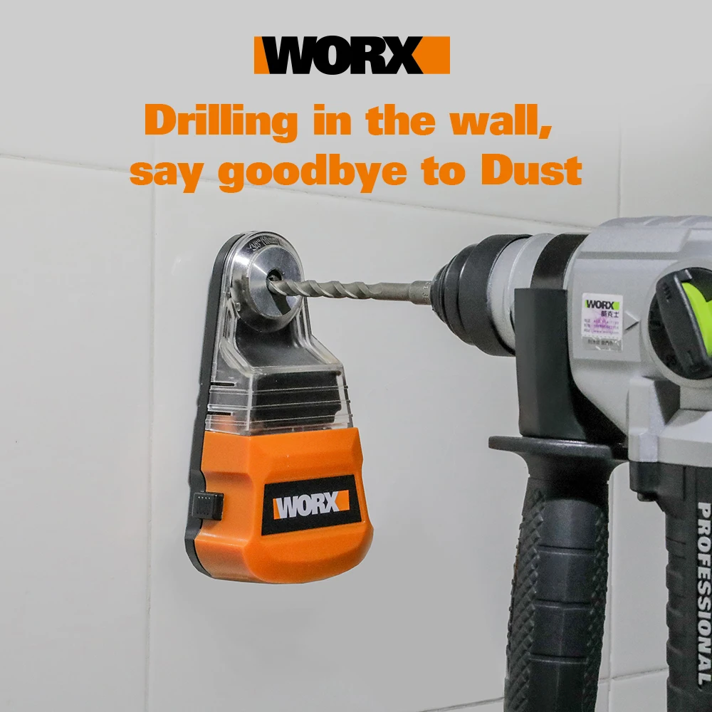 Worx – boîte de dépoussiérage WA1601, pour perceuse sans fil, marteau électrique, tournevis universel pour un diamètre inférieur à 10mm