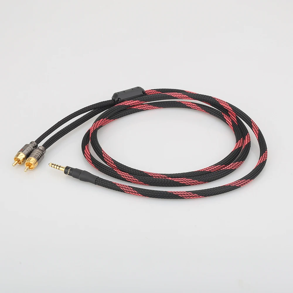 Hifi audio 4,4 mm do 2, ulepszony kabel RCA hi-end 4,4 bilansowy przedłużacz audio kabel połączeniowy