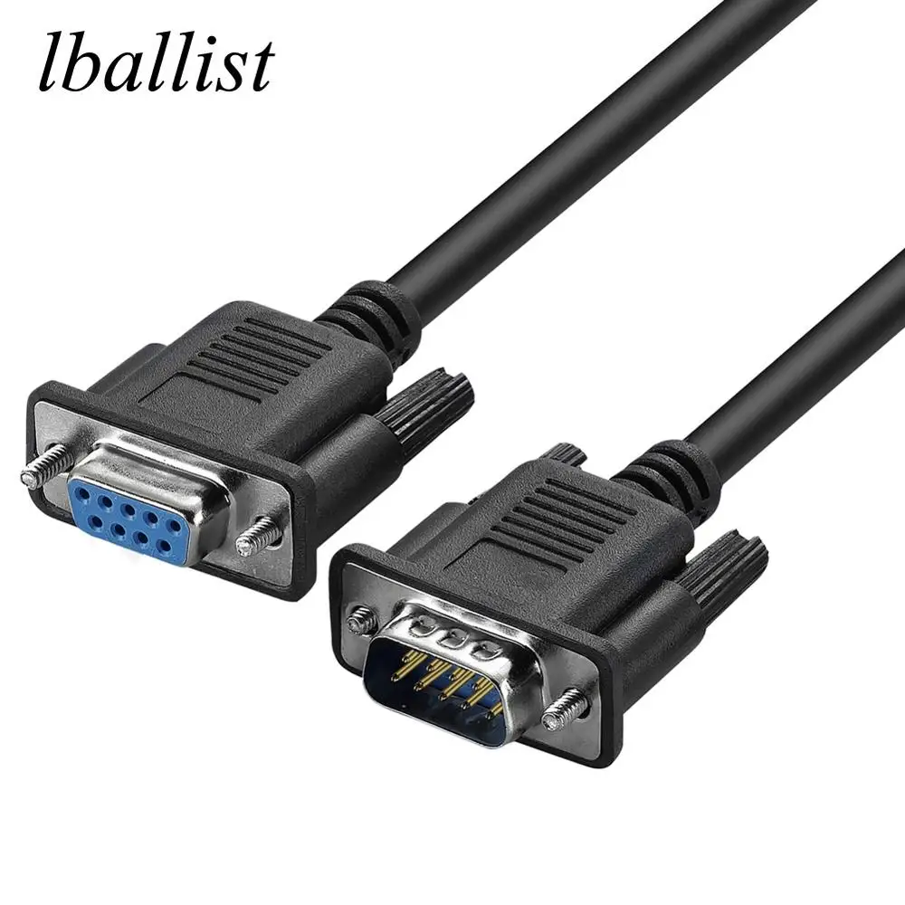 lballist DB9 9Pin Serial RS232 Extension Cable Male Female 1.5m 3m 5m 10m Black