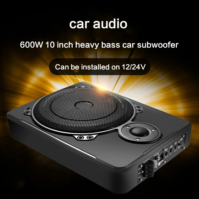 

600W 10 Inch High Power Car Subwoofer DIY with High Pitch Car Audio Fever Heavy Bass Home Surround HiFi Audio Speaker 12/24V