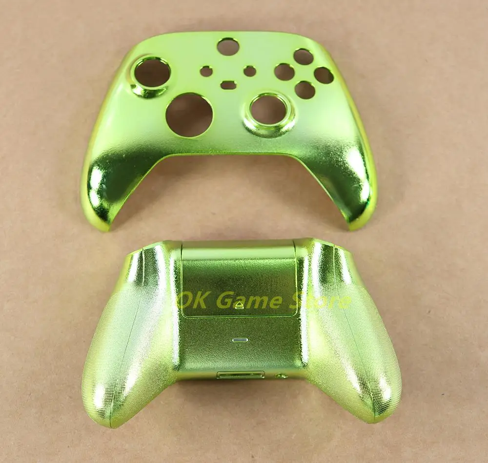 مجموعة واحدة من حافظة الكروم الأمامية + الخلفية لوحدة تحكم Xbox Series X S غطاء تصفيح لاستبدال سلسلة Xbox #6