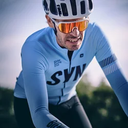 Winter SYNDICATE Thermal Jersey Blue Warm Long Sleeve Cycling Jackets Ropa Ciclismo Maillot Hombre Bicycle Men's Windbreaker Top