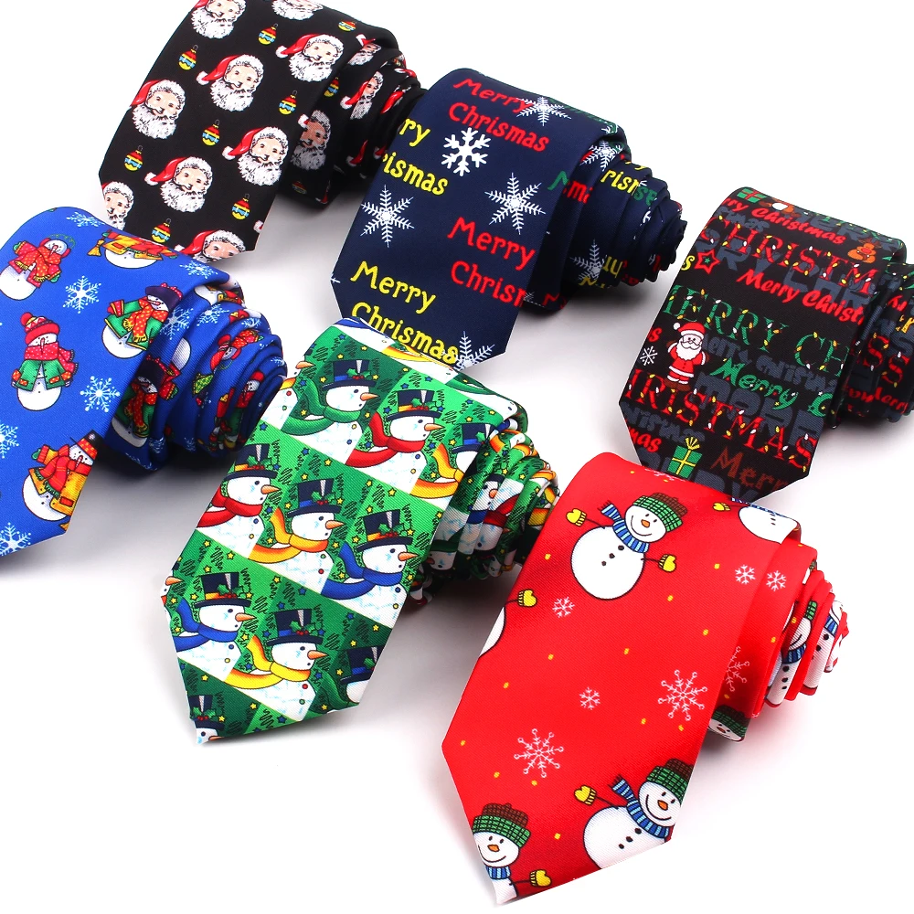 

Snowman Print Neck Ties For Men Women Christmas Necktie For Boys Girls Christmas Tree Tie Santa Claus Necktie For Gifts Gravatas