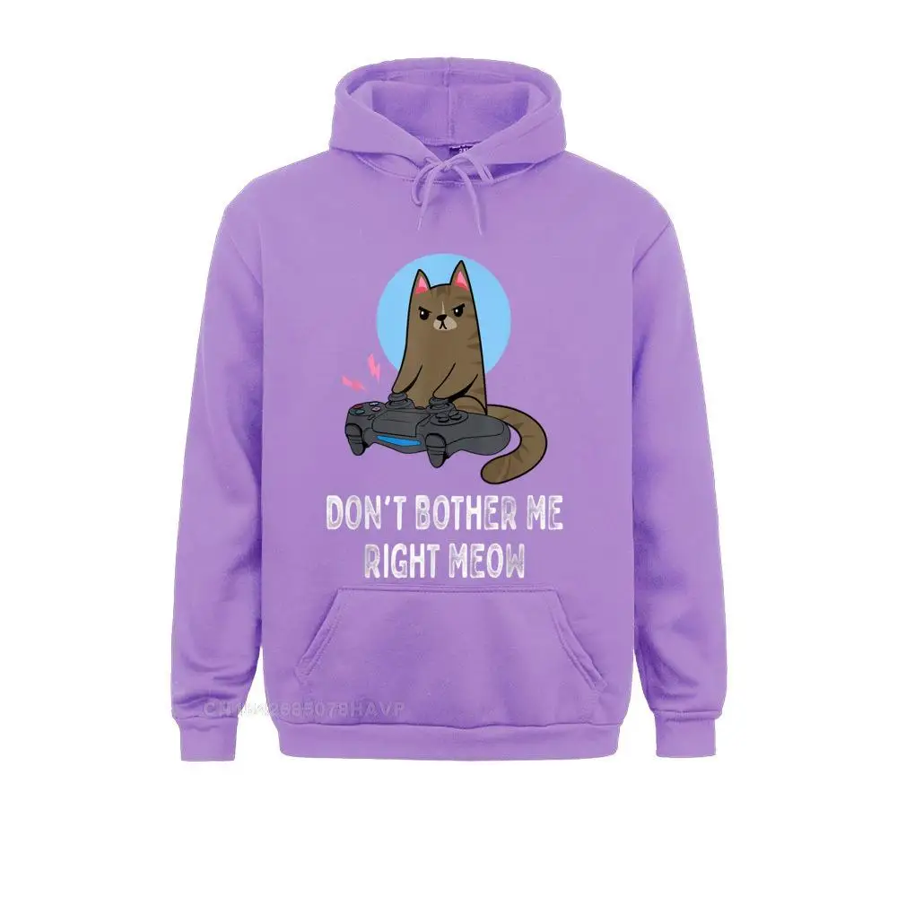 Don't Bother Me Right Meow Funny Video Gamer Cat Lover Hoodie Sweatshirts Leisure Anime Sweater Hip Hop Hoodies For Men Harajuku