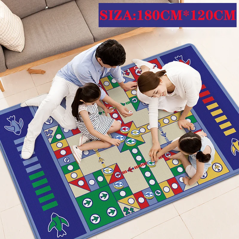 Foldable Flying Chess Crawling Mat Kids Carpet Ludo Portable Board Game Camping Travel Game Set Family And Party Games Toy Chess