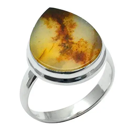 

Кольцо из натуральной яшмы, серебро 925 пробы, размер США: 10, 2SR0284