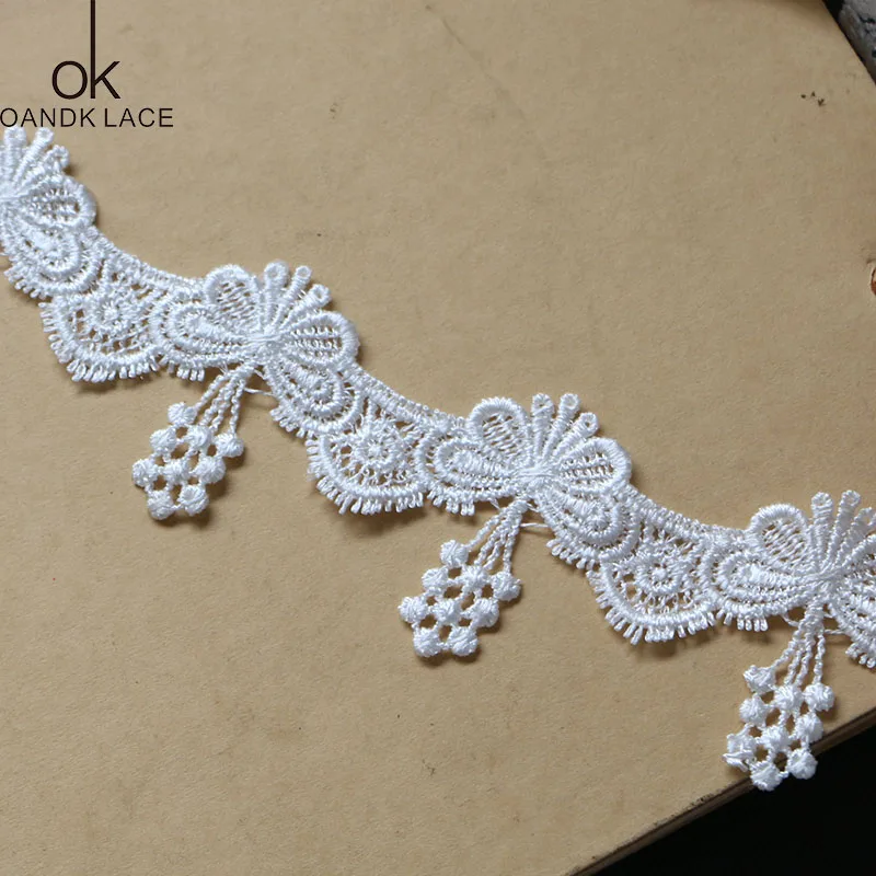 2 Yards High quality Water Soluble Lace Trim Braid Lace DIY Garment Accessories Embroidery Fabric Lace Trims