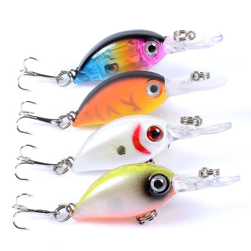 POETRYYI Durable Fishing Lure Various 3D Mini Hard Bait Wobbler Jig Carp Striped Bass Easy Fishing Tackle SwimBait with Hook