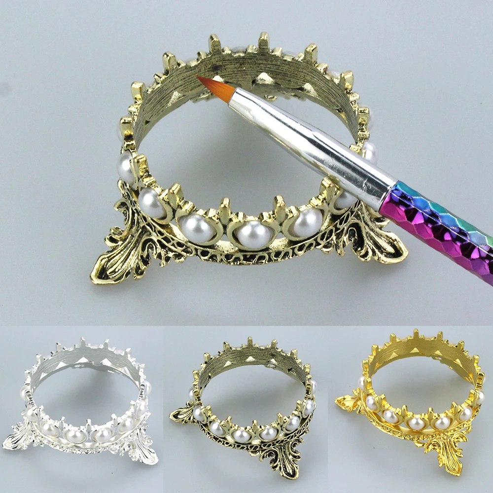Crown Design Nail Art Brush Holder Nails Salon Brushes Pen Rack Accessory Carving Carrier Storage Manicure Tool Holder Stand