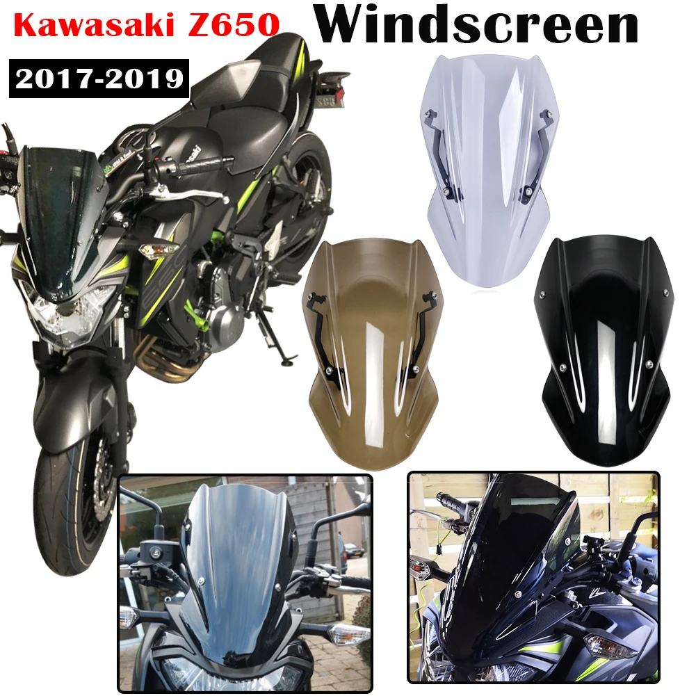 

Motorcycle WindScreen Windshield Visor For Kawasaki Z650 Z 650 2017 2018 2019 Wind Screen Shield Air Deflector Accessories