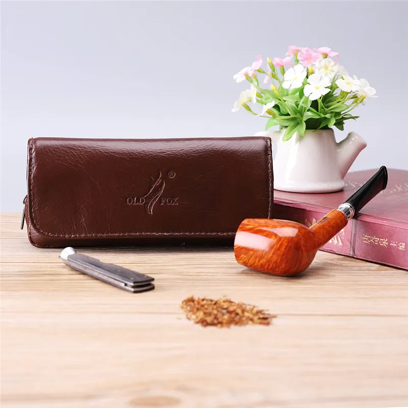 

OLDFOX-Retro Leather Tobacco Pipe Smoke Pouch Bag, Multifunctional, Portable Smoking Tools Accessories, Storage Bag, fc0015