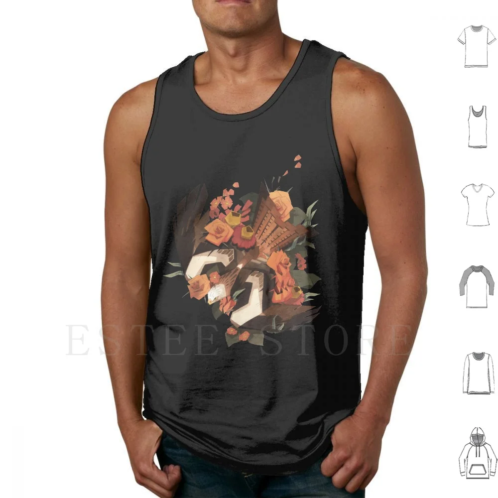 Red Kite Tank Tops Vest Bird Red Kite Birds Flower Flowers Orange Warm