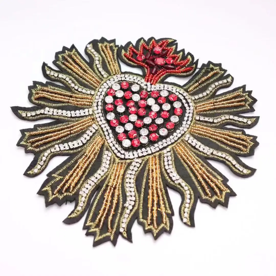 Beaded Big Heart Octopus Cloth Sticker DIY Clothing Bag Decoration Cloth Sticker Clothing Cloth Sticker