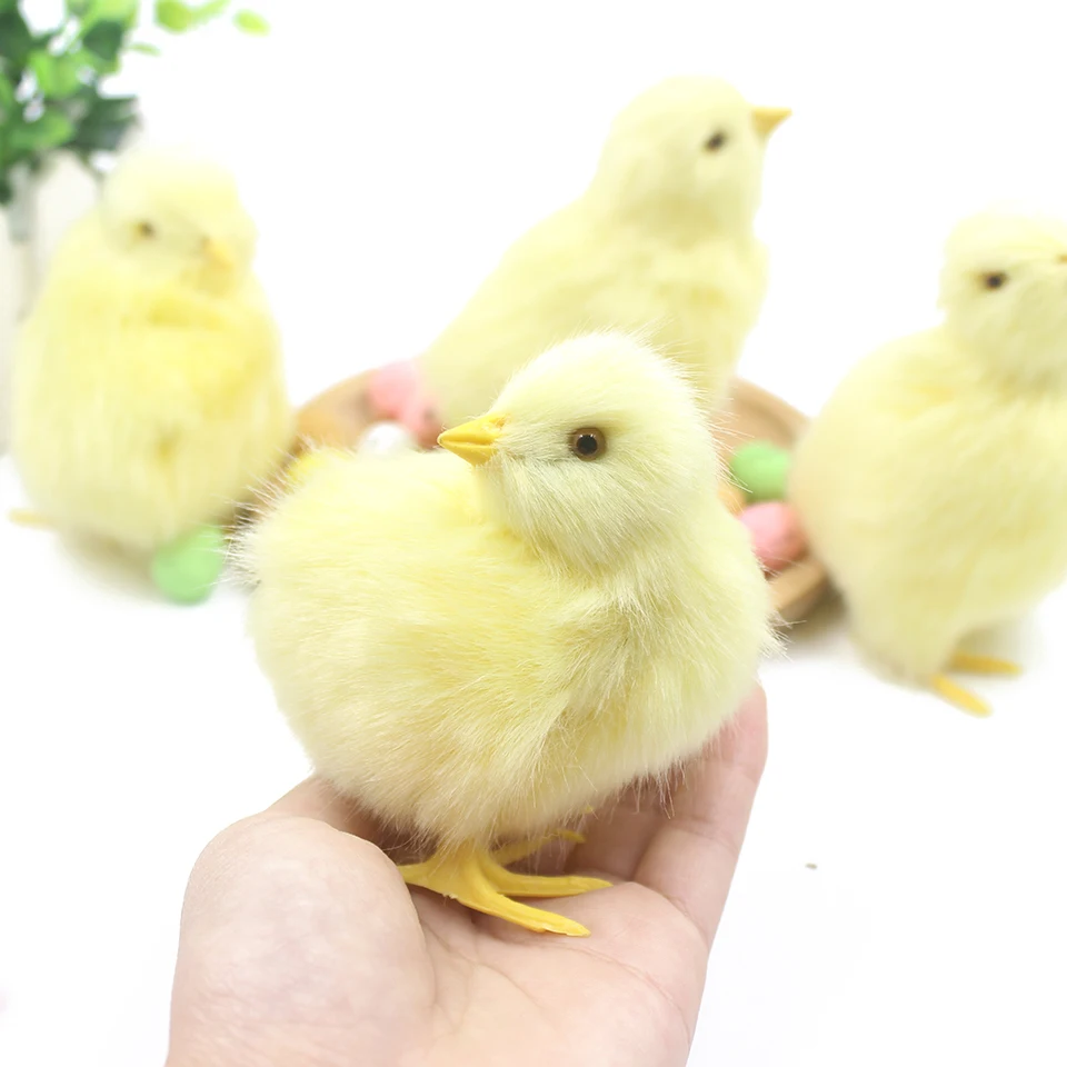 Realistic Cute Easter Chick Brinquedo, Simulação Decoração, DIY Miniature Chicken, Ornamento de jardim, Casa, Decoração de festa