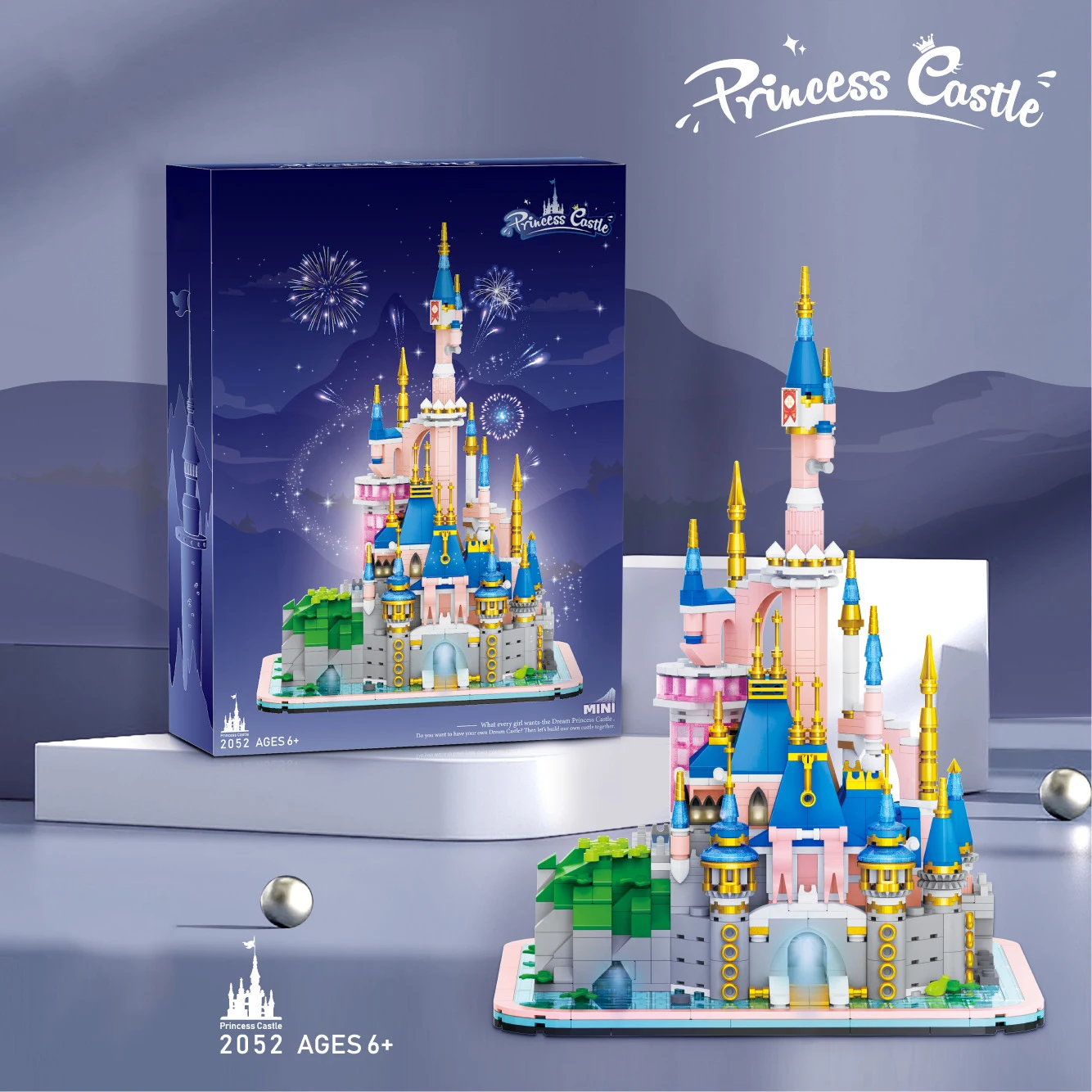 

Creative Fairy Tale Building Bricks Micro Diamond Block World Famous City Fairyland Princess Castle Nanobrick Toy With Led Light