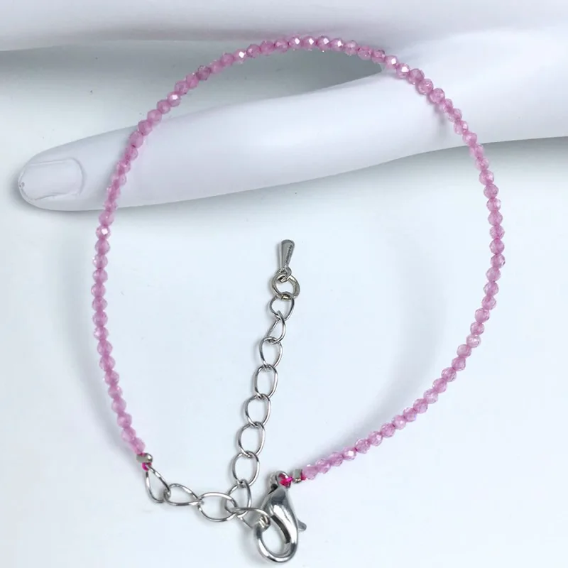 Naturstein Rosenquarz Amethyst 2/3/4mm Kleine Runde Steine Armband Mini-Armband Geeignet als Geschenk für Männer und Frauen – Detail 18