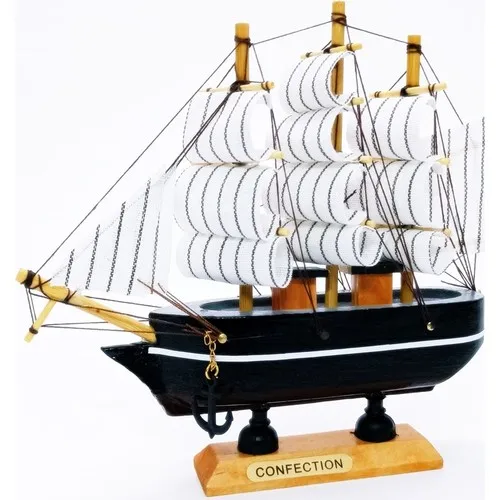 

Deco Elite Wood Handmade Sailing Boat Model Decorative Hobby 15 cm