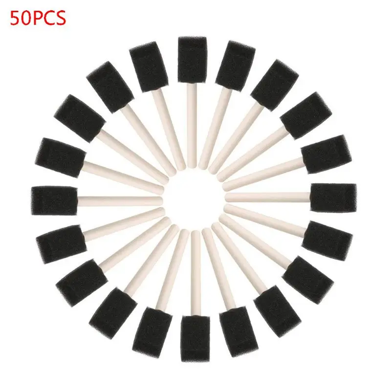 1 Inci Busa Spons Pegangan Kayu Kuas Cat Set Super Value Pack 25