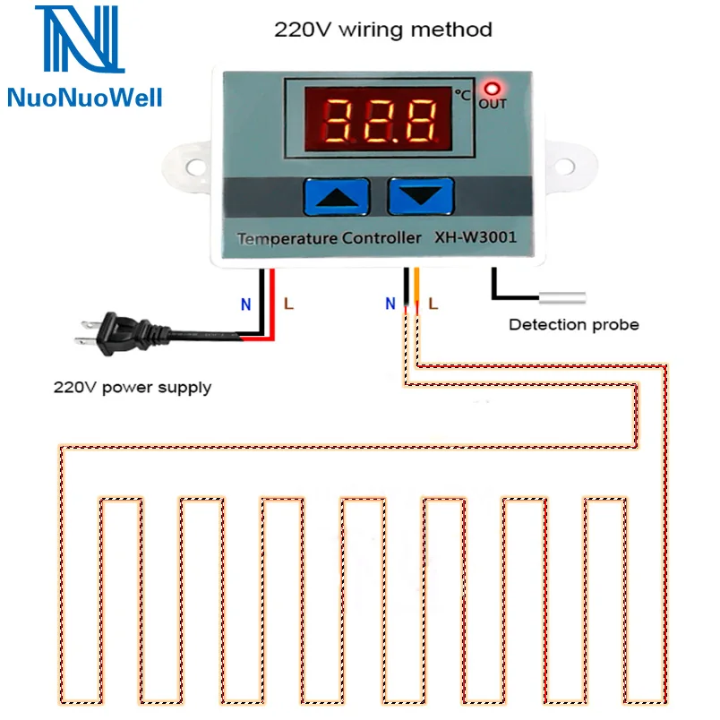 12V/24V/220V Micro Computer Digital Temperature Controller LED Display Greenhouse Heating Thermostat Incubator Aquarium Use