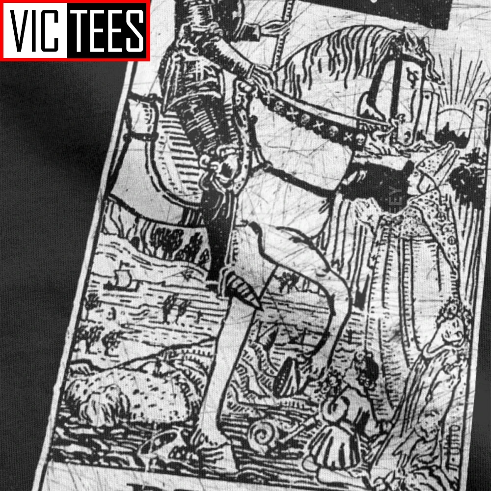 Men T-Shirt Death Tarot Card Major Arcana Fortune Telling Occult Cotton The Magician Empress T Shirt Oversized