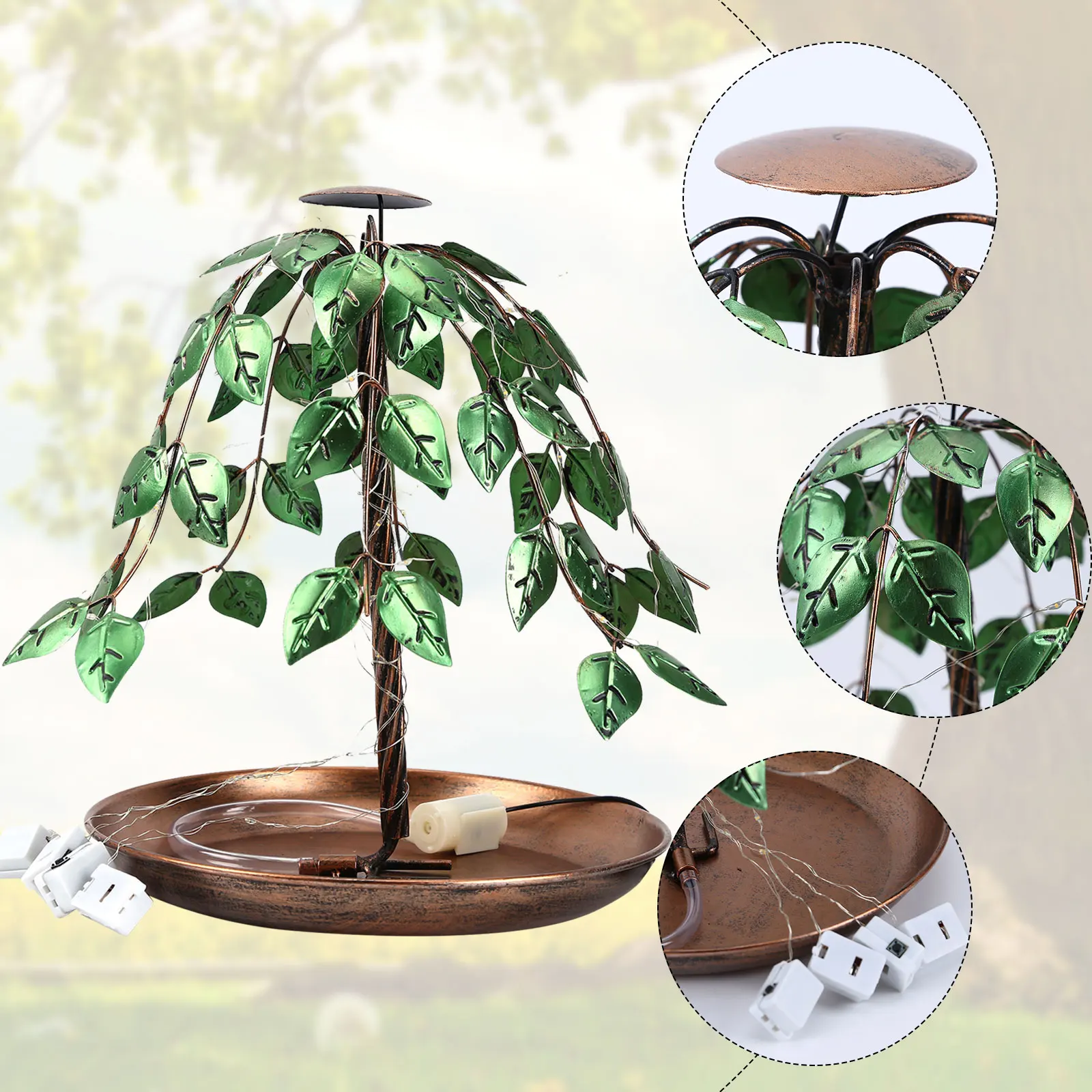 Tree of Life Tabletop Fountain Artificial Willow Waterfall Fountain Tree Ornaments Home Table Decoration Lamp for Living Room