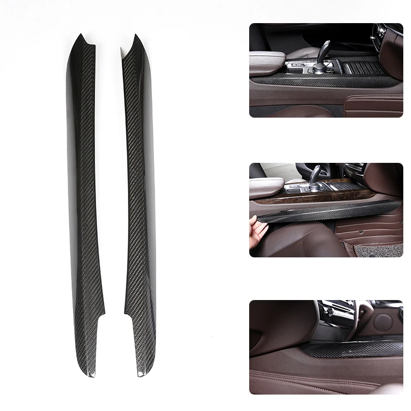 

For BMW X5 F15 X6 F16 2014-2018 auto parts 2 pieces of real carbon fiber car central control decoration