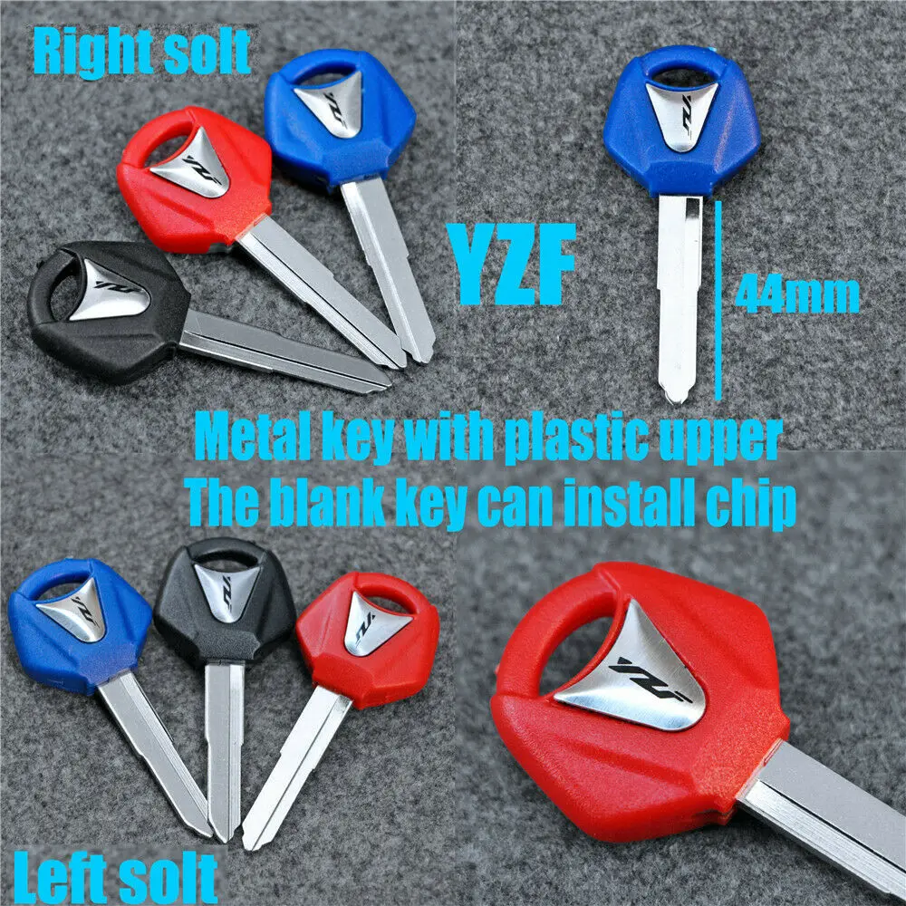 Left / Right Slot Blank Blade Motorcycle Uncut Key Fit For Yamaha YZF R1 R6 R15 MT FZ XJR XJ NMAX TMAX YS AS YBR NVX JYM