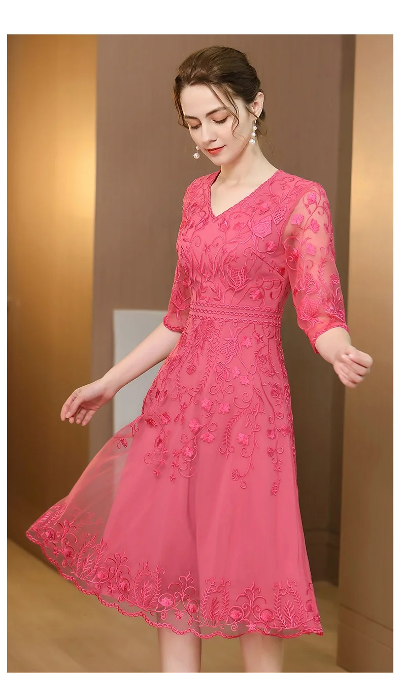 Robe de soirée à col en V pour femmes, broderie Allover Appliques, coupe couvertes, robe trapèze, luxe, été, marque de haute qualité, mariée, 2021