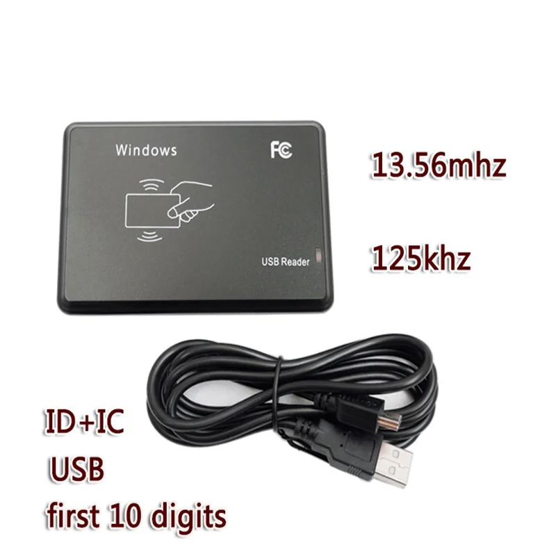

Universal Dual Frequency RFID Reader ID IC 125Khz + 13.56Mhz USB Card Reader Latest Support for EM4001, 4100 and Compatible RFID