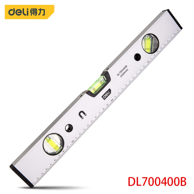 Deli DL700400B Level Ruler Spirit Level Aluminum Alloy Material Ruler Length: 400mm Three In One Measurement Strong Magnetic