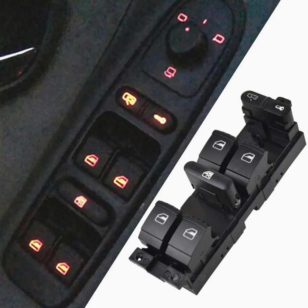 Hight quality master Window Control Switch Button for VW 99-04 GTI Golf 4 Jetta MK4 BORA BEETLE Passat B5 B5.5 Seat Leon TOLEDO